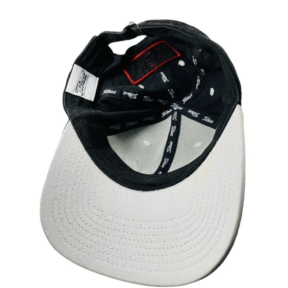 Titleist FJ Pro V1 Logo Golf Baseball Cap Hat Adjustable Black White Embroidered - Picture 10 of 12